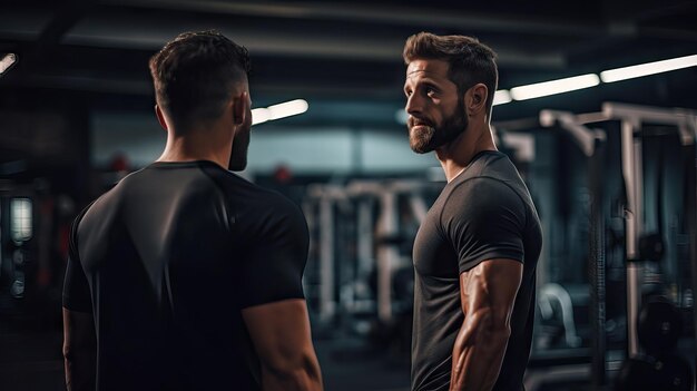 Personal trainer coaching client in Dubai gym with Burj Khalifa view, showcasing fitness training and professional certification