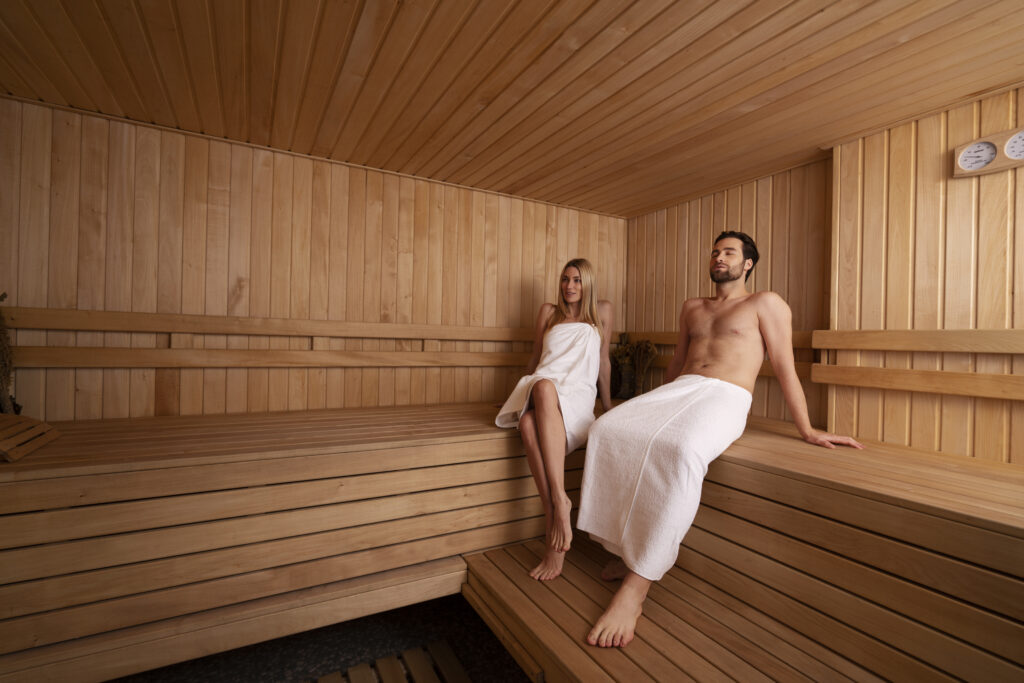 Couple relaxing in a Sauna in Dubai