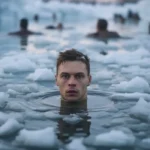 A man practicing cold-exposure and Ice Bath tolerance