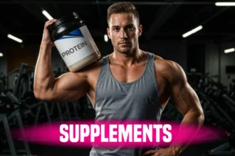 A Fit Man Holding Protein Tab