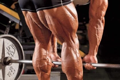 Bodybuilder doing a Hamstring Exercise