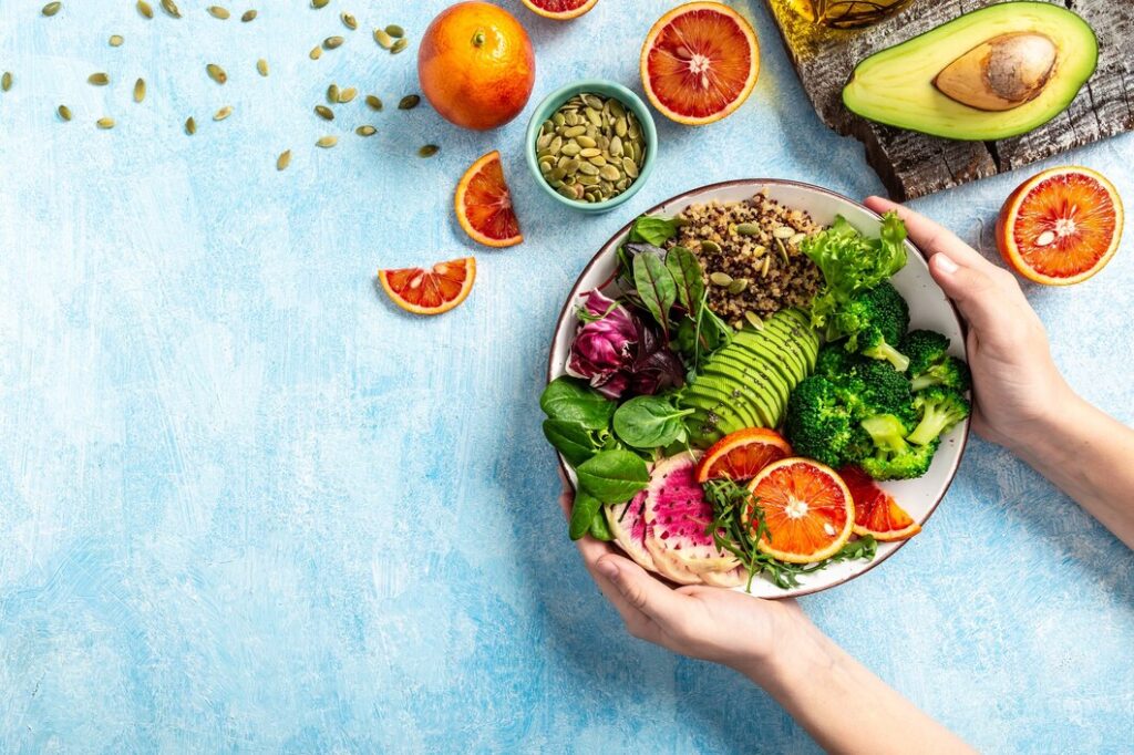 A bowl of healthy food