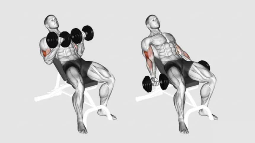 Incline Dumbbell Bicep curls demonstration
