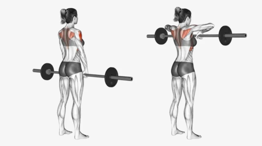 Barbell upright row exercise demonstration