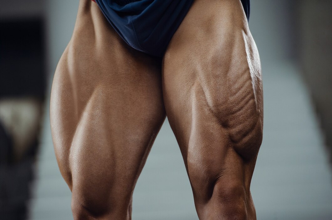 Ripped Quads of a bodybuilder