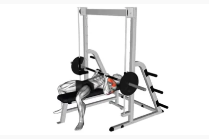 Close grip smith machine press exercise demonstration