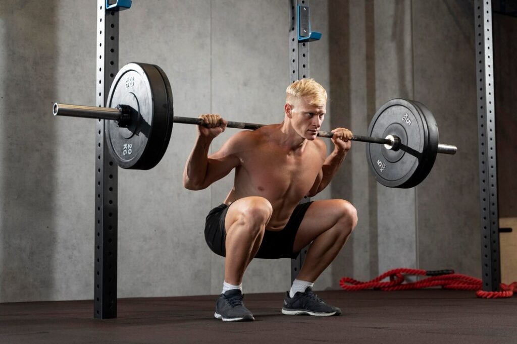 Barbell Back Squat demonstration by an athlete