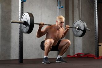 Barbell Back Squat demonstration by an athlete