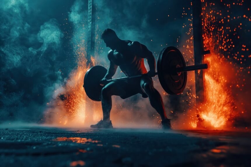 Photo showcasing a concept of Super-Sets gym workout intensity