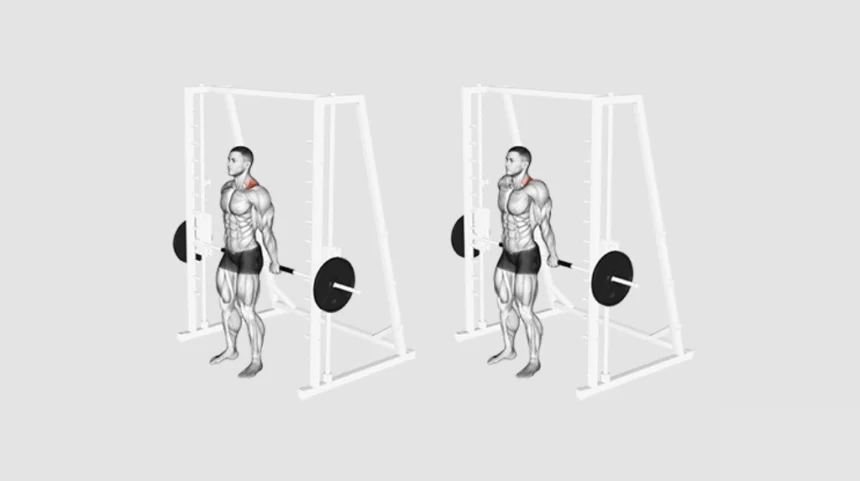Smith Machine Back Shrug Exercise demonstration