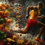 Sports scientist demonstrating balanced macronutrients for performance nutrition