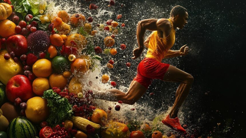 Sports scientist demonstrating balanced macronutrients for performance nutrition